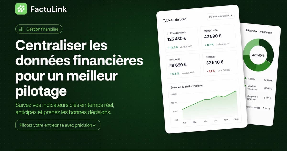 Modern flat illustration showing a business manager looking at a large centralized dashboard with financial graphs, icon